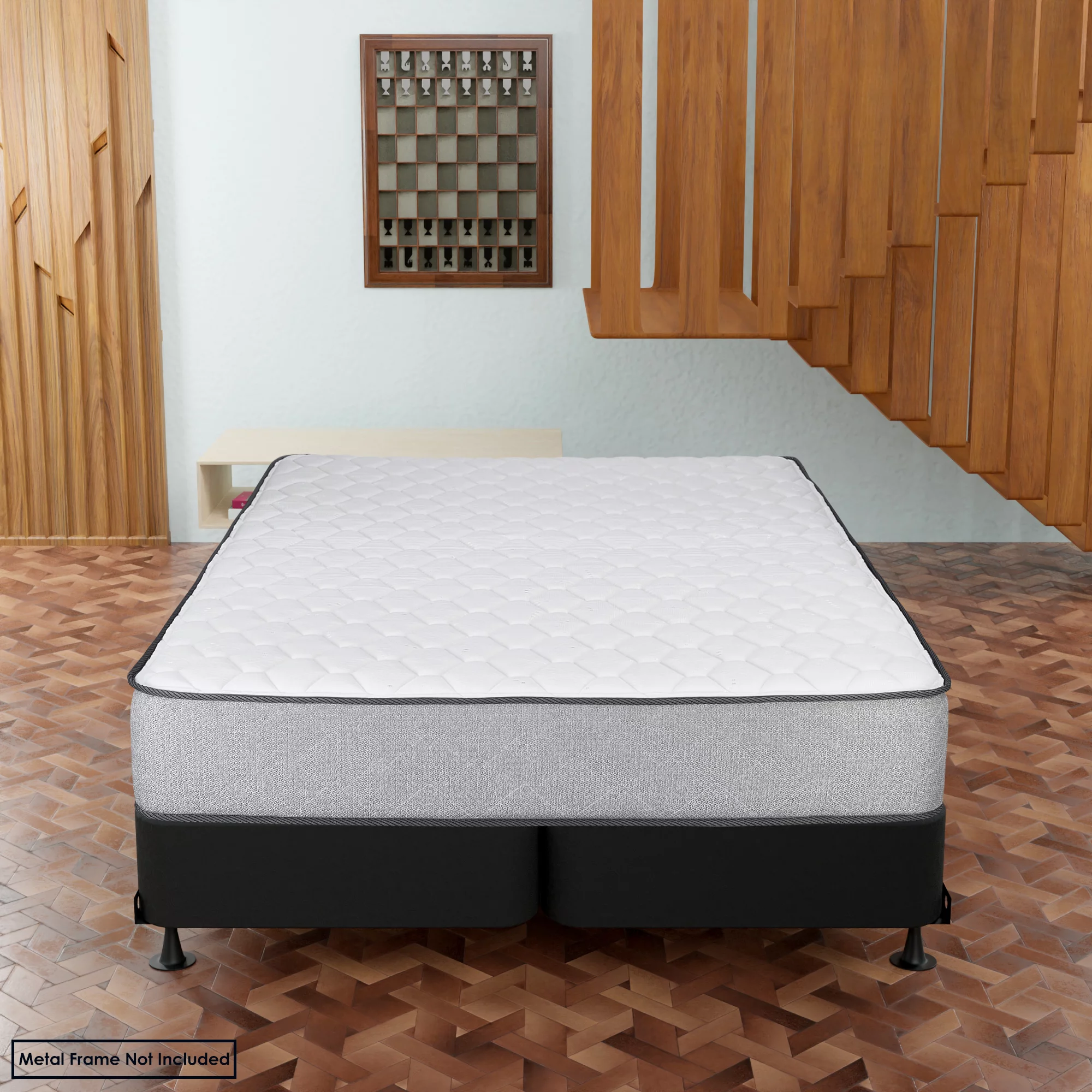 Continental Sleep, 4-Inch Fully Assembled Wood Split Low Profile Traditional Box Spring/Foundation for Mattress Set, King(Fold), Black
