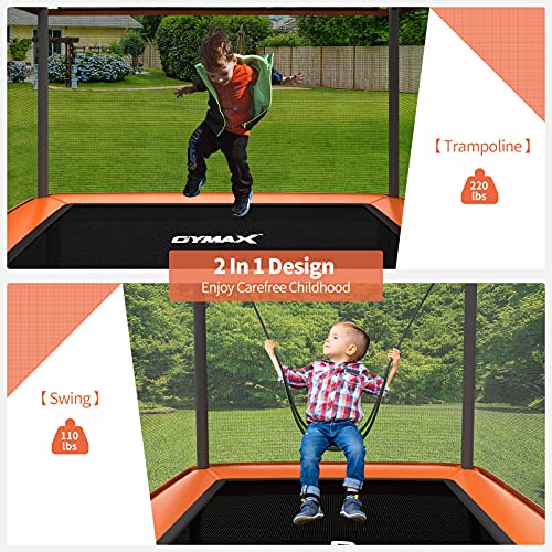 GYMAX Trampoline for Kids, 6FT Toddler Trampoline with Swing & Enclosure Safety Net
