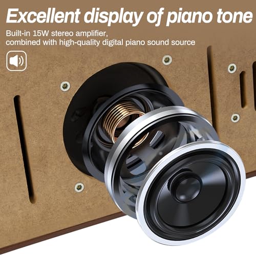 AODSK 88 Key Digital Piano,Weighted Hammer Action Digital Piano with Full-Size Weighted Keys,Triple Pedal,Beginner Bundle with Furniture Stand