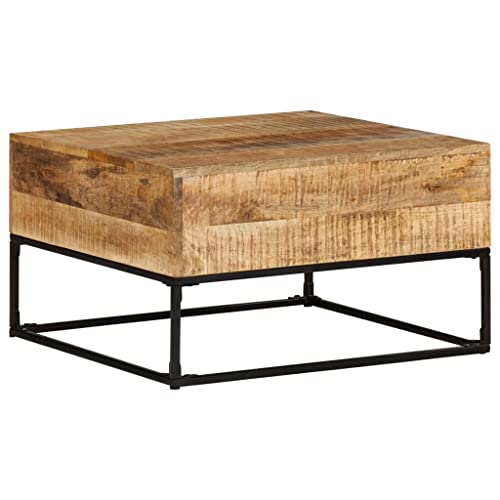 Coffee Table 26.8"x26.8"x16.1" Rough Mango Wood