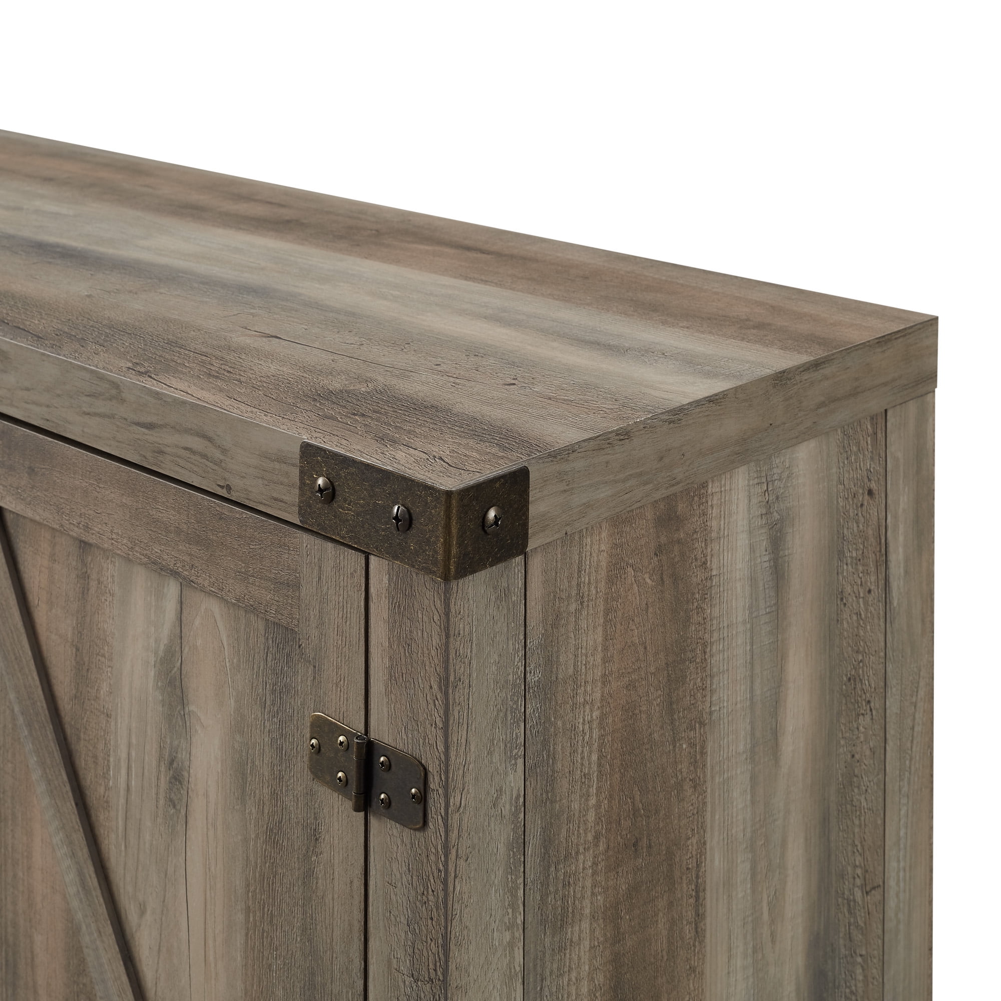 Walker Edison Modern Farmhouse Barn Door TV Stand for TVs up to 65, Grey Wash