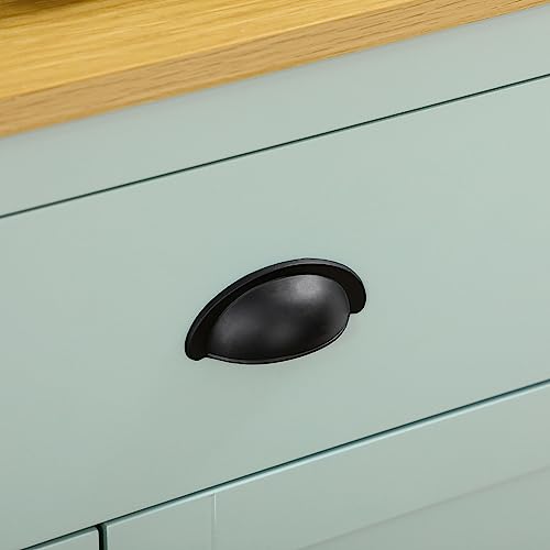 HOMCOM 71" Freestanding Pantry, Kitchen Buffet with Hutch, Modern Storage Cabinet, Microwave Cabinet with Drawers, Glass Doors