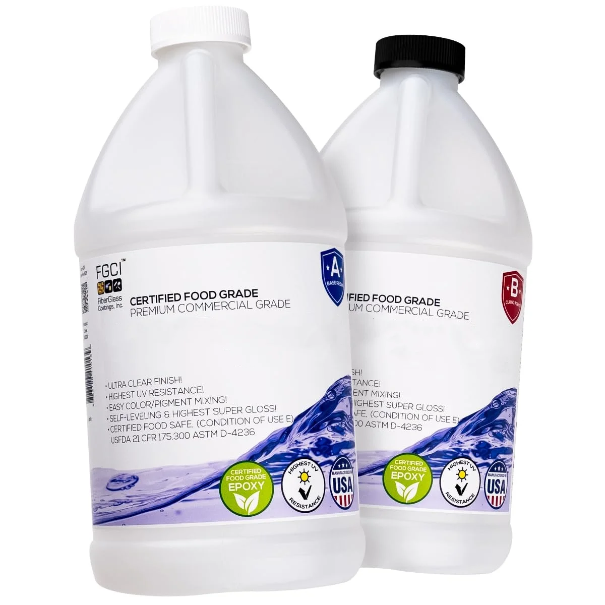 Table Top Epoxy Resin 1 Gallon | 128 oz Kit, Anti-Yellow Highest UV Impact Resistance, Food Grade Safe, Ultra Crystal Clear Gloss, Bubble Free