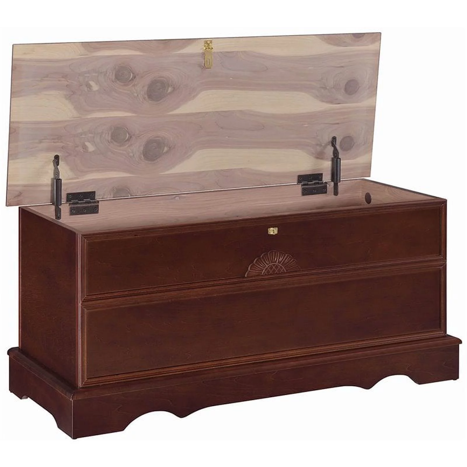 Kingfisher Lane Rectangular Traditional Wood Cedar Chest in Brown