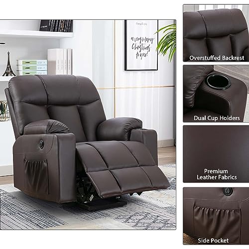 Bonzy Home Oversized Power Lift Recliner Chair for Elderly, Faux Leather Lift Chair with Heated and Massage