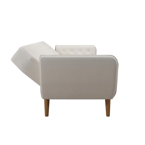 Novogratz Tallulah Memory Foam Futon, Convertible Couch, Camel Faux Leather
