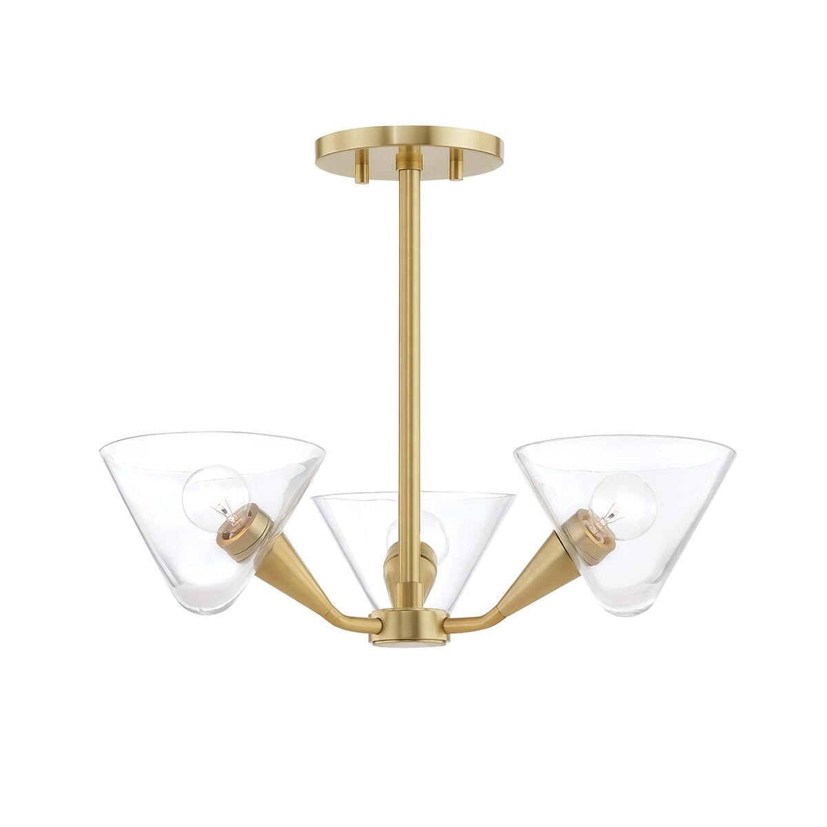 Mitzi H327603-PN Isabella 3 Light Semi Flush - Polished Nickel