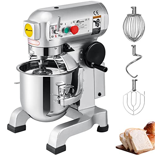 Happybuy Commercial Food Mixer 3 Speeds Adjustable Heavy Duty 110V with Stainless Steel Bowl Dough Hooks Whisk Beater Premium for Schools Bakeries