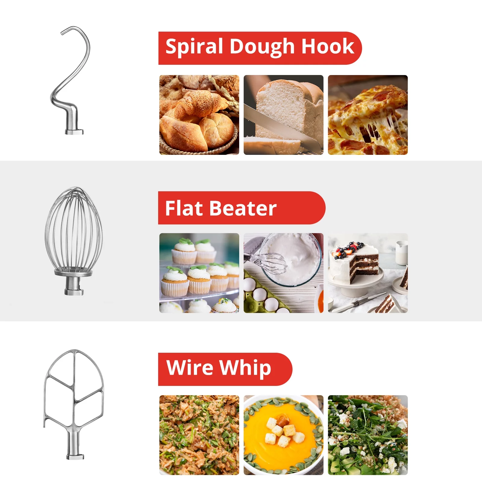 15Qt Food Mixer, 600W, 3-Speed Commercial Stand Mixer with tainless steel bowl, dough hook, whisk, Heavy duty mixer with safety guard