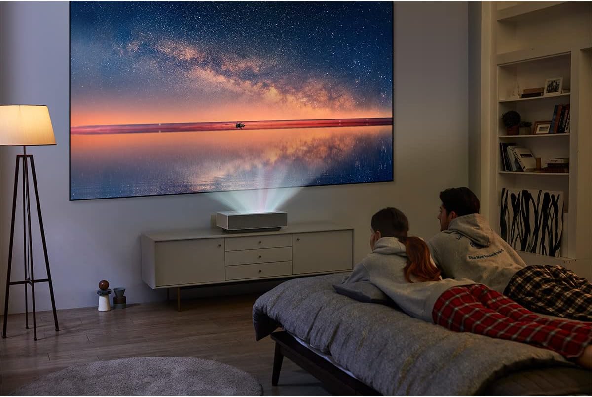 LG CineBeam UHD 4K Projector HU715QW - DLP Ultra Short Throw Laser Smart Home Theater Projector, White