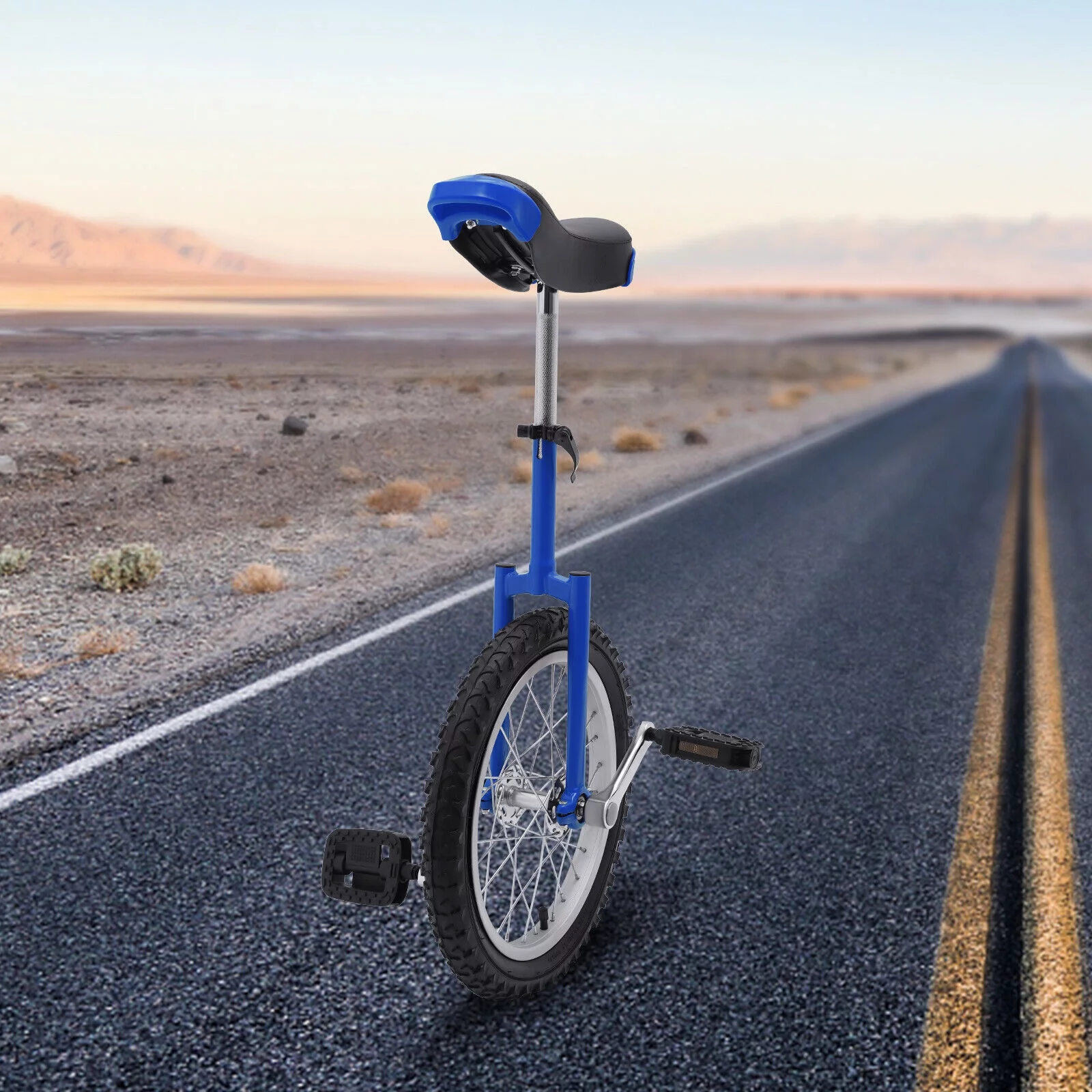 16 Wheel Unicycle with Steel Rim Unicycle One Wheel Bike with Adjustable Height for Adults Kids Beginner Fitness Exercise Balance Training, Skid-proof