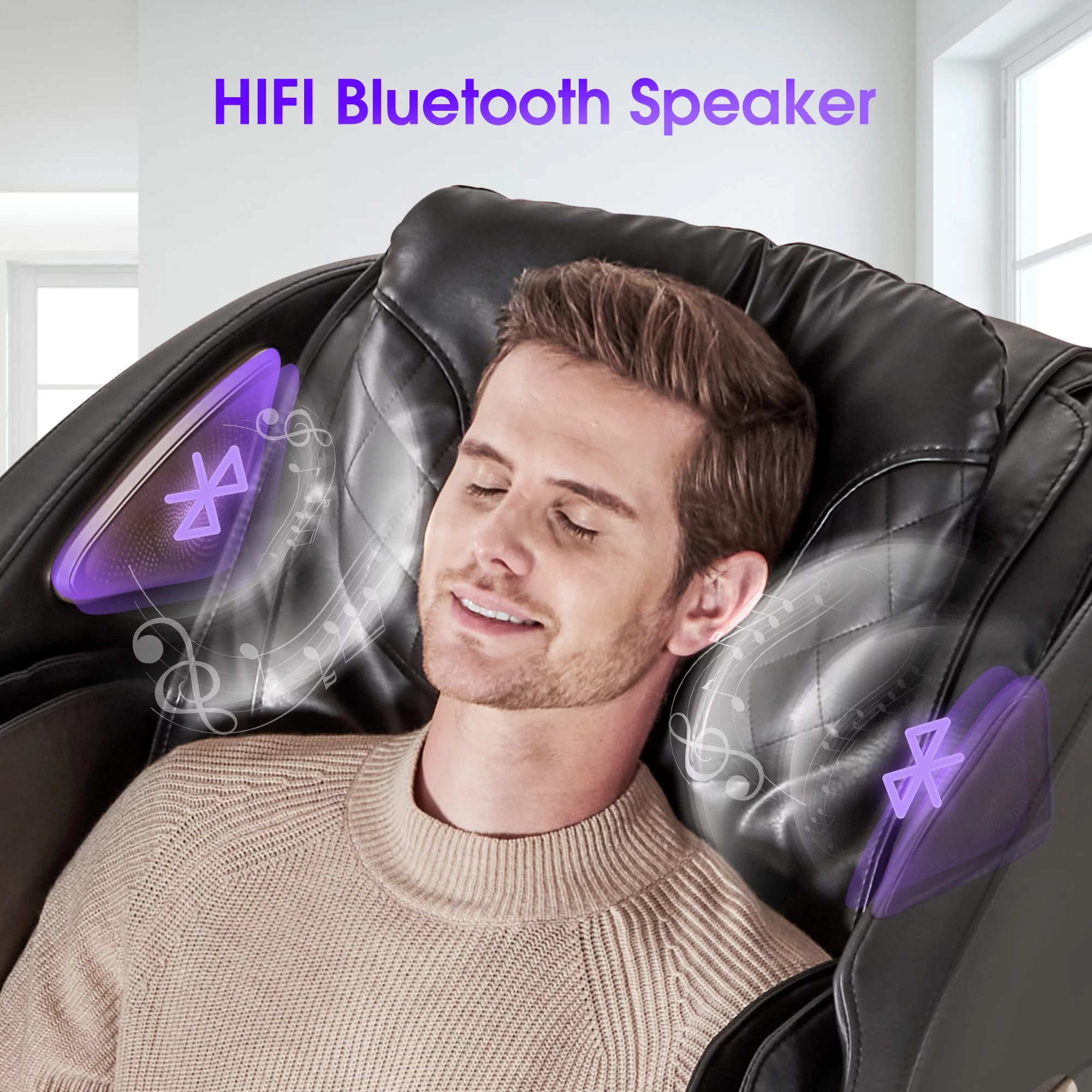 Easpearl 2024 4D Full Body Massage Chair Zero Gravity Shiatsu Recliner with Heat Thai Stretch Black