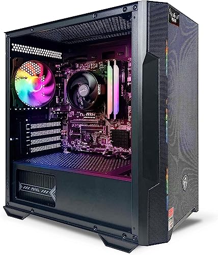 NSXGAMING Nova Desktop Gaming Computer (AMD Ryzen 5 5600G, 16GB 2 * 8 GB DDR4 3600, 512Gb M2 NVME SSD, RGB Fans, W11 64-bit Ready, Wify Ready