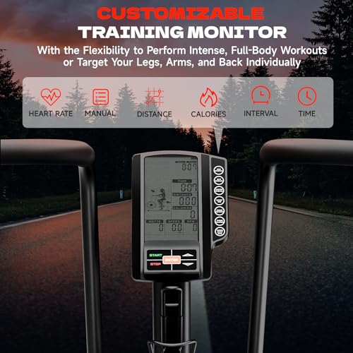 Air Bike, Exercise Bike with Magnetic & Air Resistance Fan Bike, Stationary Bike for Home Cardio Workout