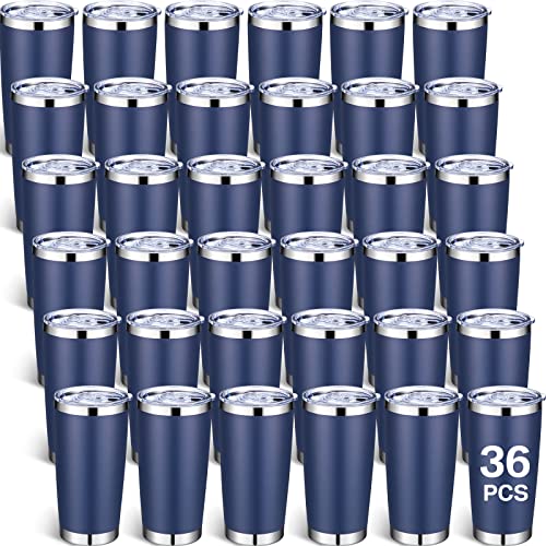Sieral 36 Packs Stainless Steel Tumbler Bulk with Lid Vacuum Double Wall Insulated Travel Coffee Mug Powder Coated Tumbler Cup for Graduation Wedding