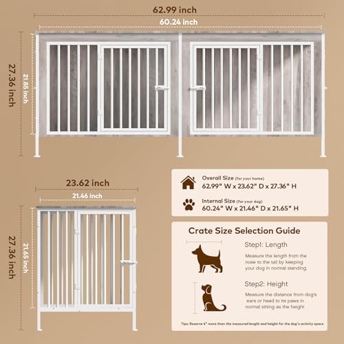 78 Inch Dog Crate Furniture for 2 Dogs,Extra Large Double Dog Kennel Furniture with Removable Divider, XXL Thick Wooden Dog Cage TV Stand