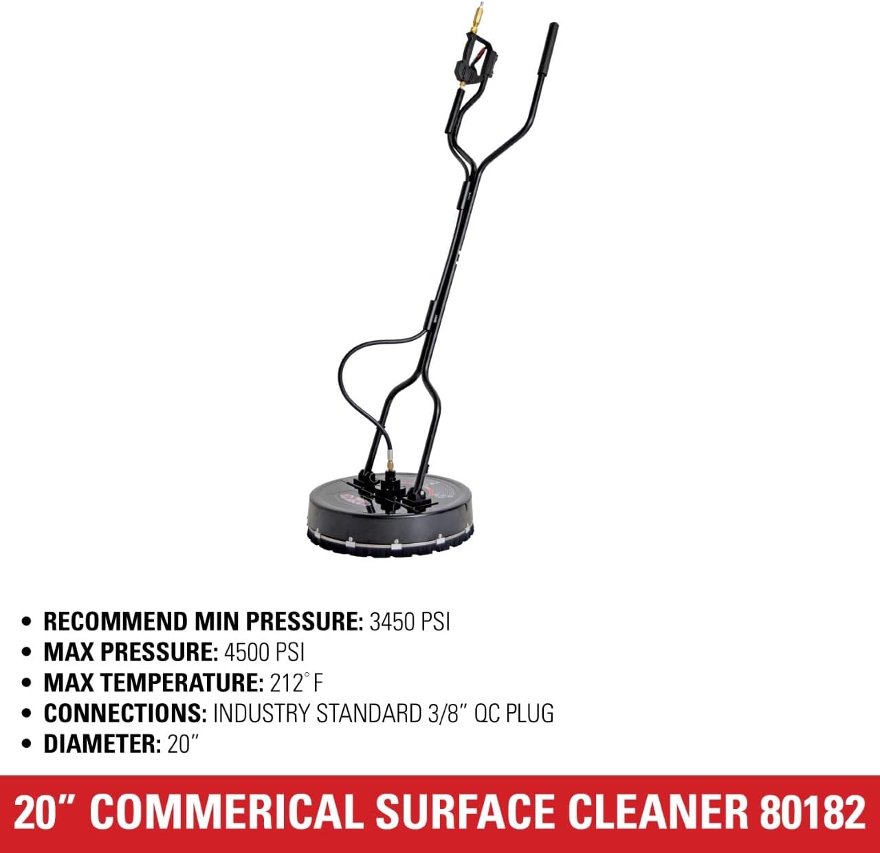 Simpson Cleaning 80182 Universal 20" Industrial Pressure Washer Surface Cleaner for Hot and Cold Water Machines, 3/8" Quick Connection