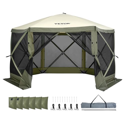VEVOR Pop Up Gazebo Screen Tent, Pop-Up Instant Gazebo Tents with Mosquito Netting Outdoor Canopy