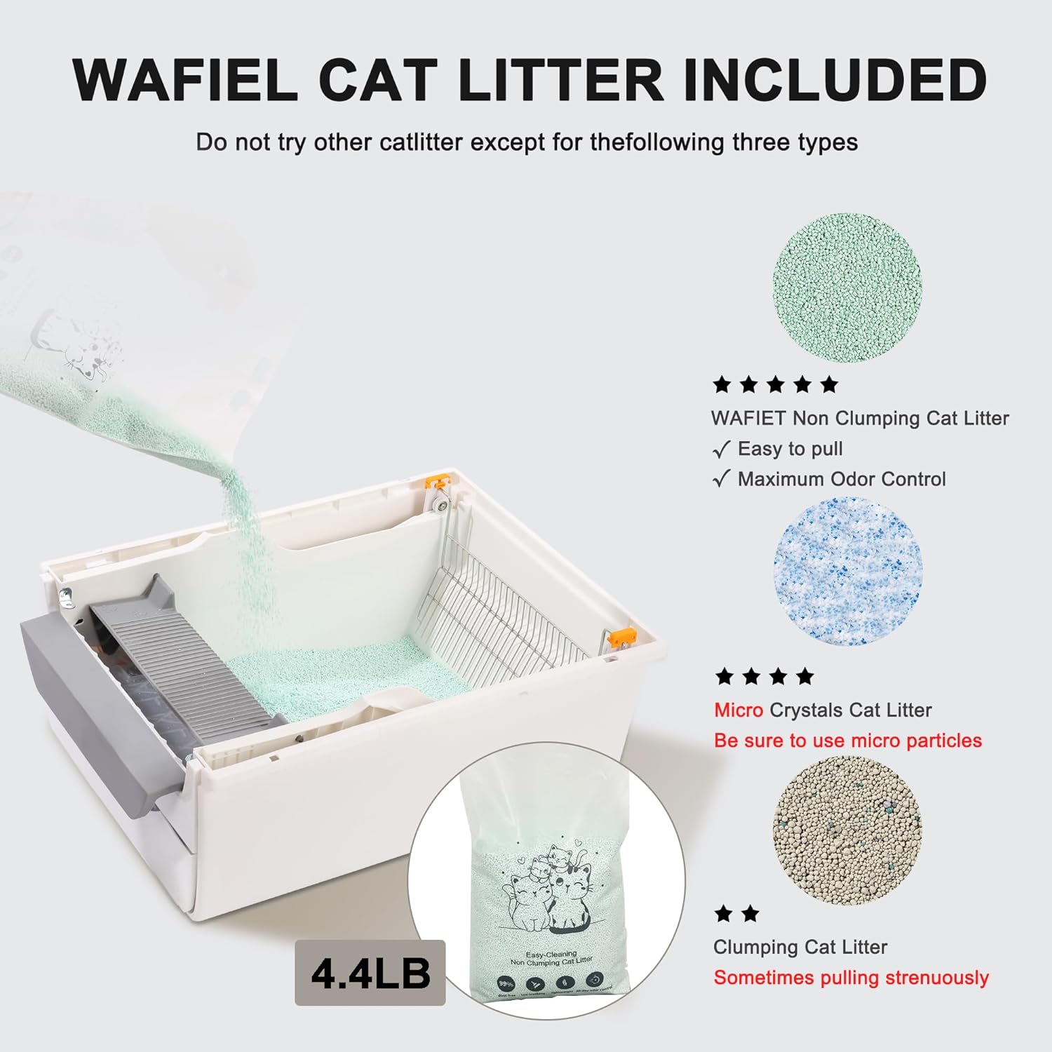 Self Cleaning Cat Litter Box Odor Control, Pull and Scoop Litter Box with Enclosed Lid