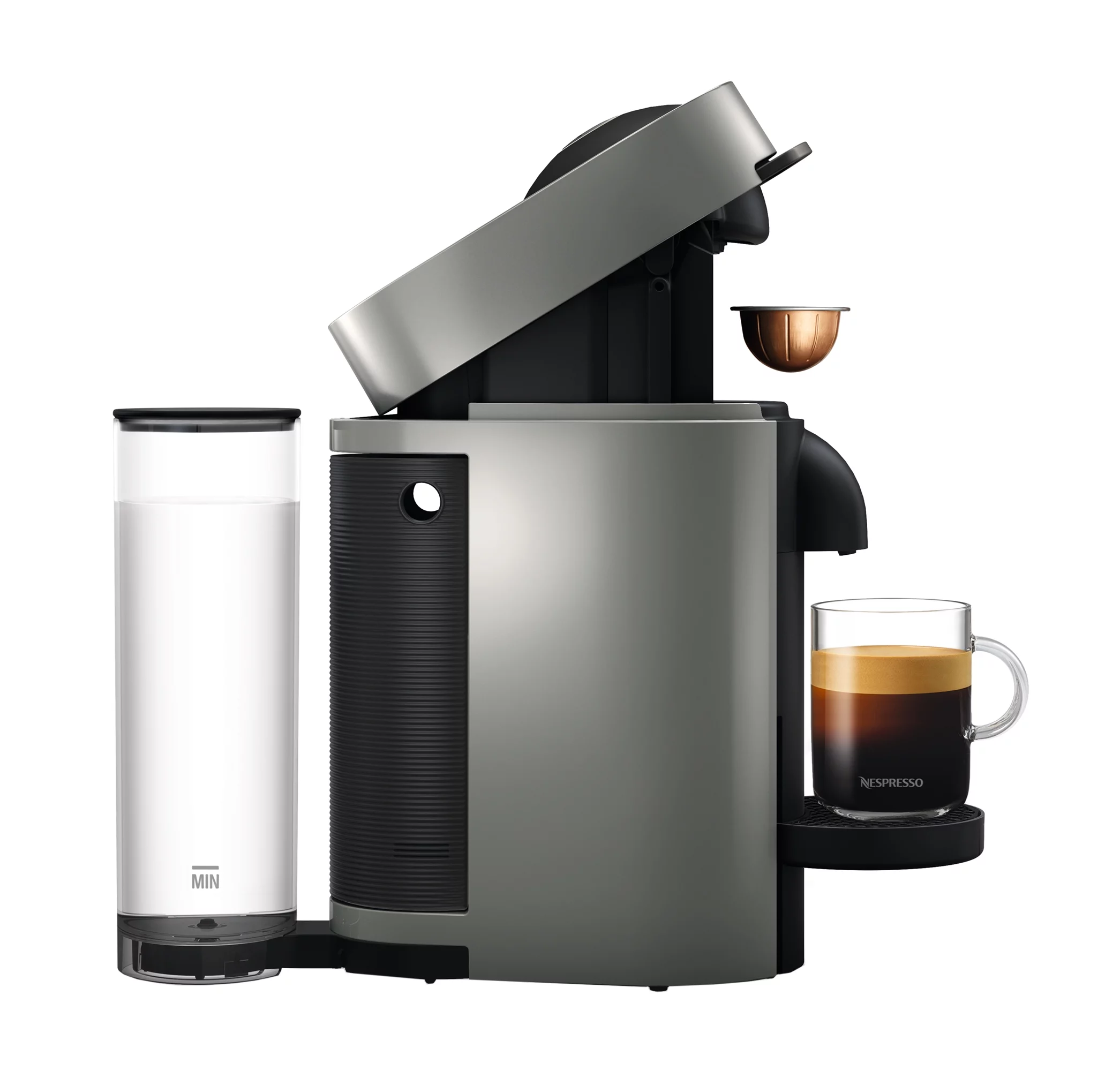 Nespresso Vertuo Plus Coffee and Espresso Machine by De'Longhi with Aerocinno, Gray
