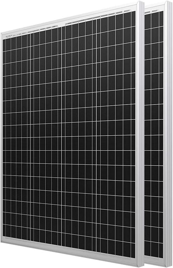 HQST 100 Watt 12 Volt Polycrystalline Solar Panel with Solar Connectors High Efficiency Module PV Power for Battery Charging Boat, Caravan