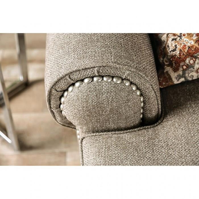 Transitional Gray Chenille Sofa Furniture of America SM1298-SF Debora