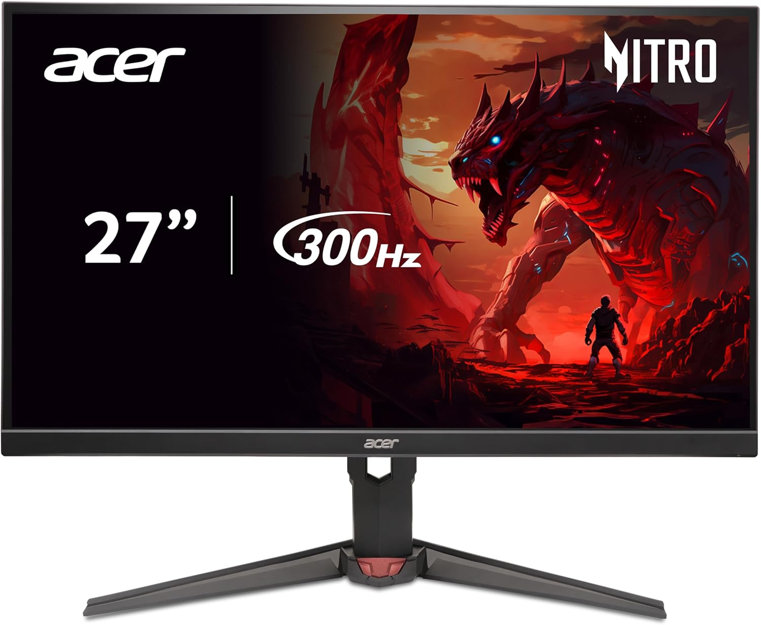 Acer Nitro 27" WQHD 2560x1440 IPS PC Gaming Monitor | AMD FreeSync Premium | 300Hz | Up to 0.5ms | 99% sRGB | DisplayHDR 400 | ErgoStand | VESA