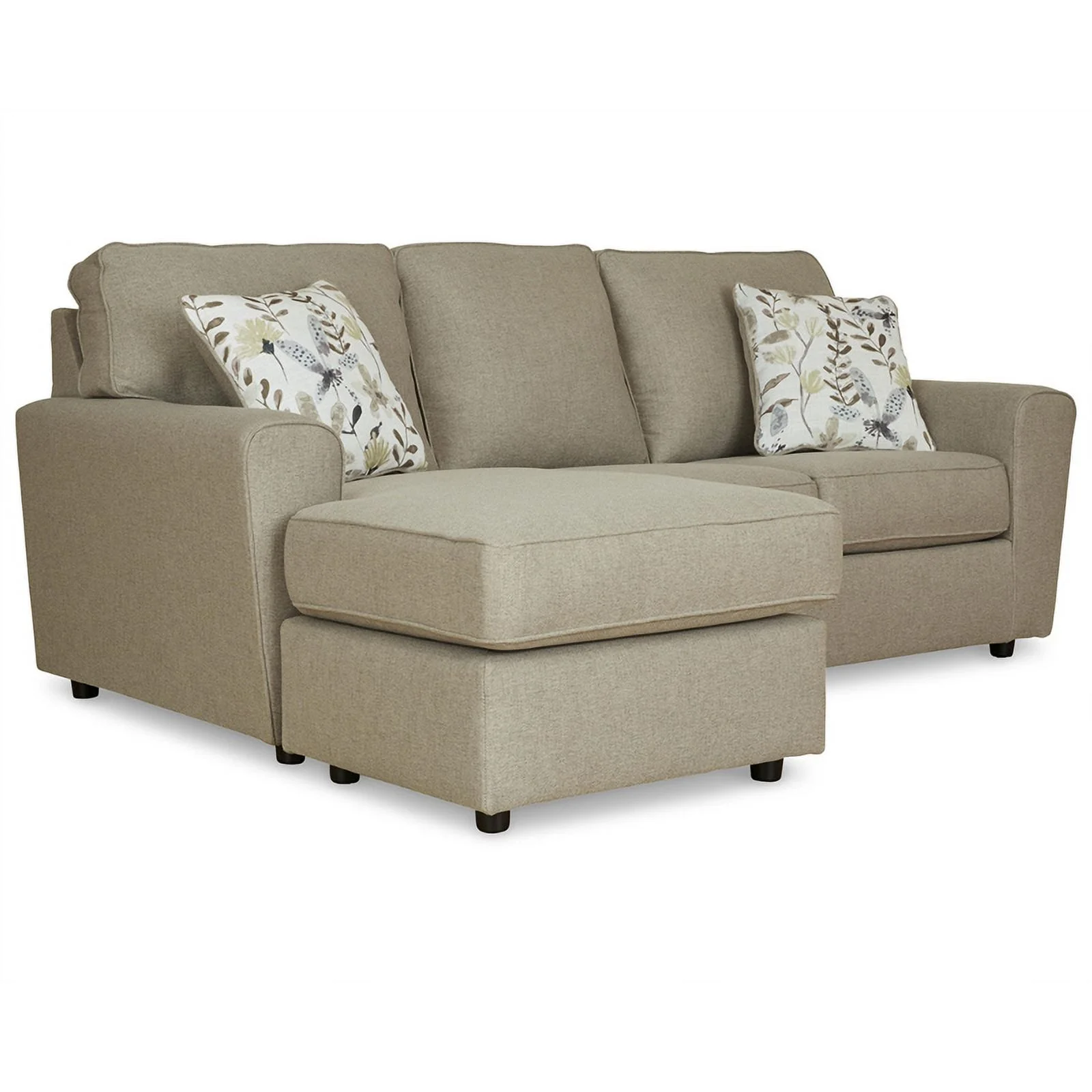 Ashley Furniture Renshaw Fabric & Wood Sofa Chaise in Light Gray