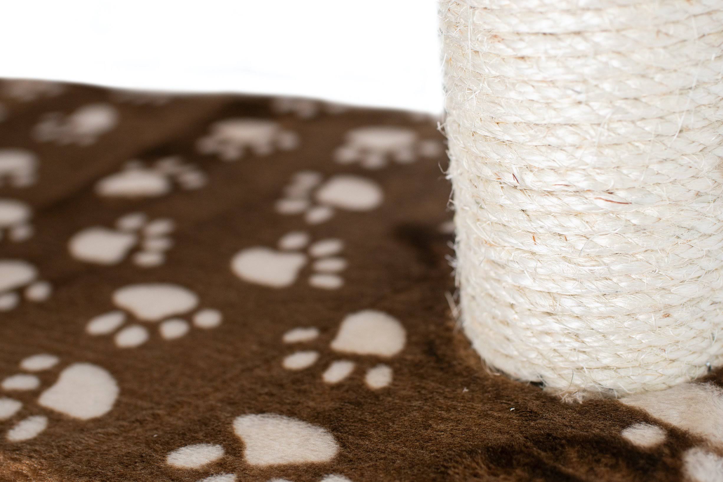 Armarkat 66-Inch Cat Tree, Saddle Brown/White Paw Print