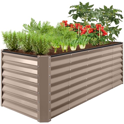 Best Choice Products 8x4x2ft Outdoor Metal Raised Garden Bed, Deep Root Planter Box for Vegetables, Flowers, Herbs