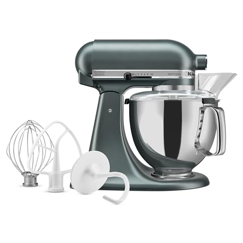 KitchenAid Artisan Series 5 Quart Tilt Head Stand Mixer with Pouring Shield KSM150PS, Removable bowl, Aqua Sky