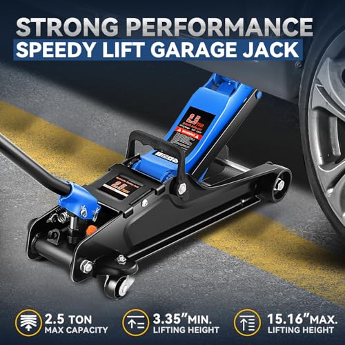 Auto Dynasty 4 Ton Low Profile Floor Jack, Heavy Duty Steel Hydraulic Car Jack with Dual Pistons Quick Lift Pump, Hydraulic Racing Floor Jack