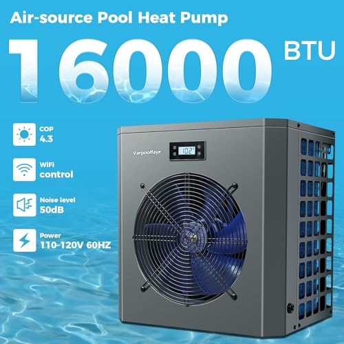 27000 BTU Above Ground Pool Heater Electric 7000 Gallon Swimming Pool Heater for Inground Pools Heating or Cooling WiFi Control Schedule 120V