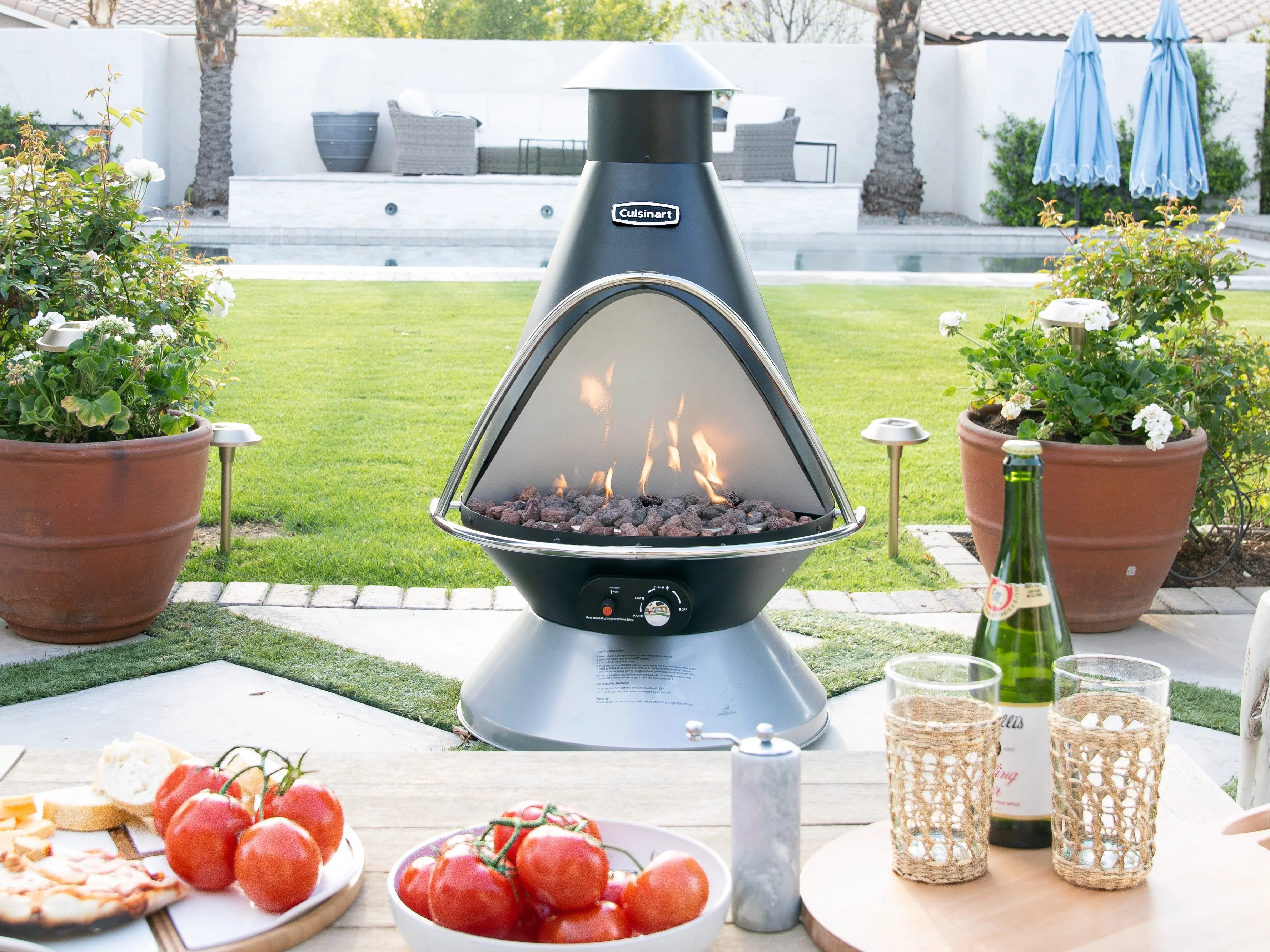 Cuisinart Chimenea Propane Fire Pit, Patio Heater with Tip-Over Safety Switch