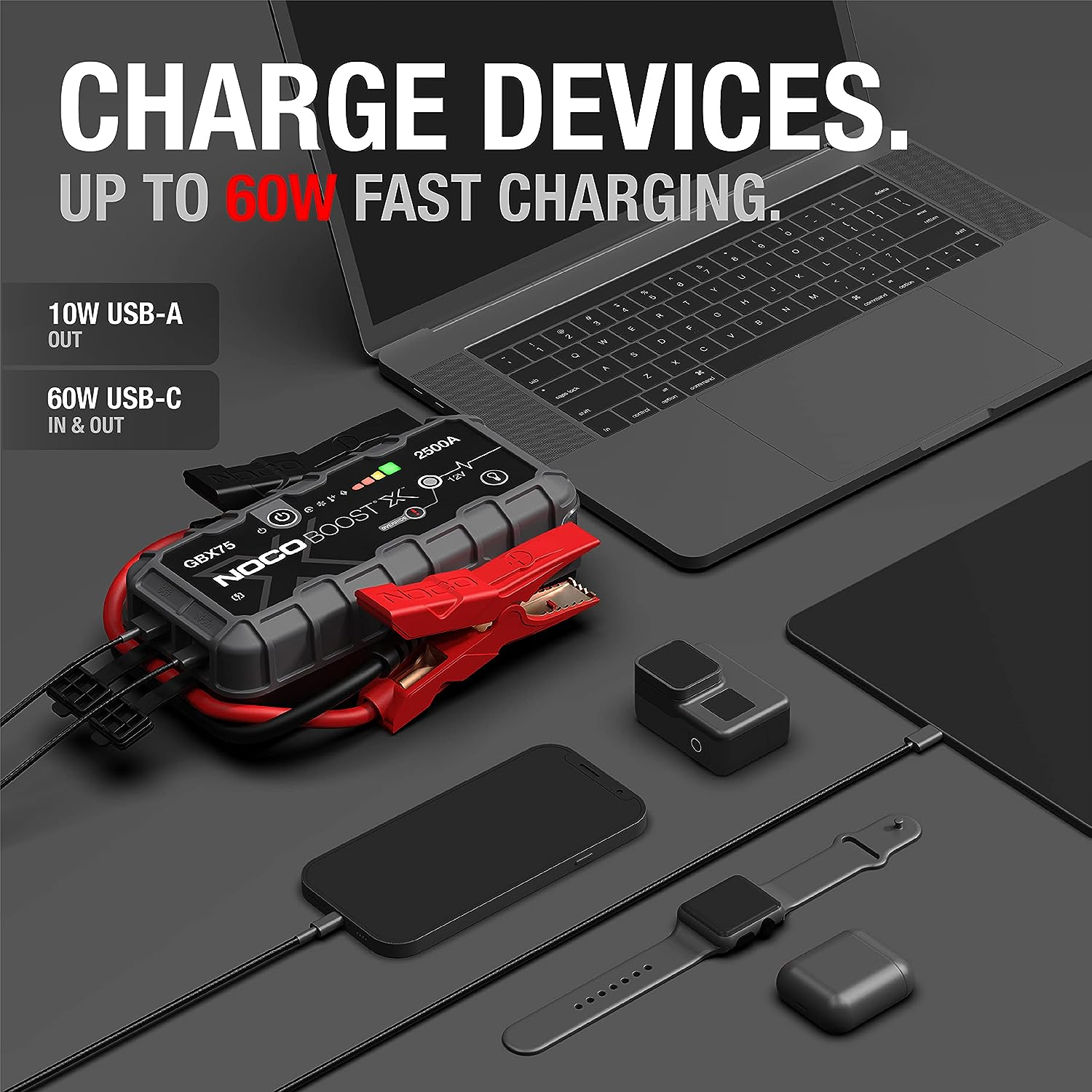 NOCO Boost X GBX75 2500A 12V UltraSafe Portable Lithium Jump Starter, Car Battery Booster Pack, USB-C Powerbank Charger