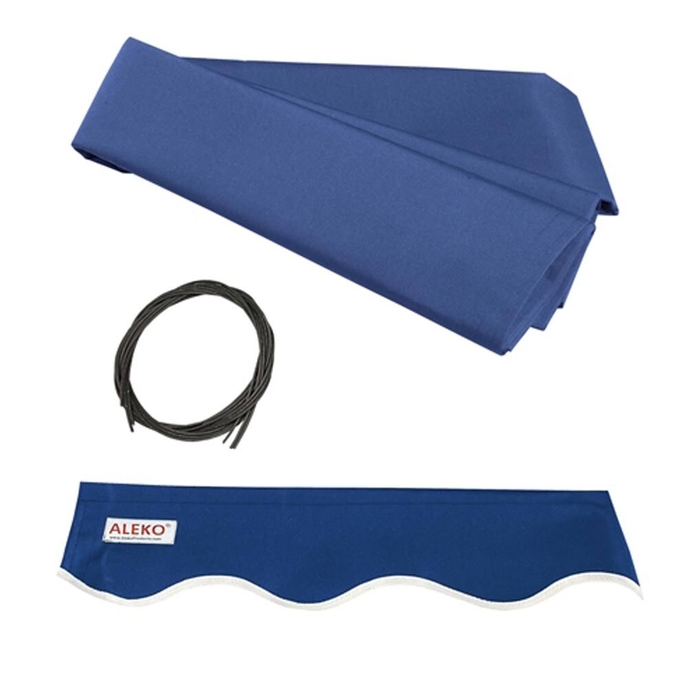 Aleko ABM10X8BLUE30 Motorized Black Frame Retractable Home Patio Canopy Awning 10&x8& Blue