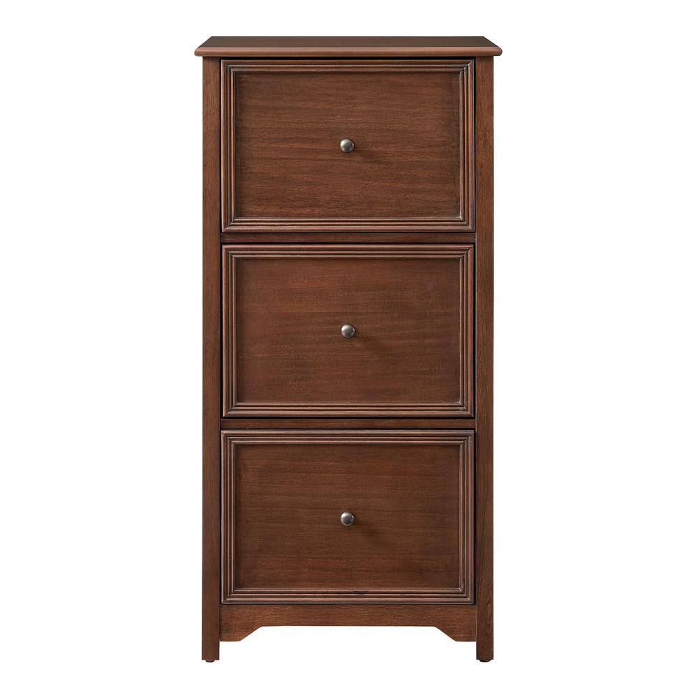 Home Decorators Collection Bradstone 3 Drawer Walnut File Cabinet, Brown