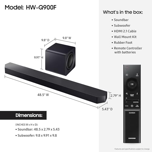 Samsung HW-S61D 5.0 Ch All-in-one Wireless Dolby Atmos Soundbar with 2 Year Amber Protection Plan (2024)