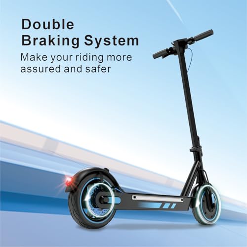 Electric Scooter Adults, Up to 25 Mph, 22/31 Miles Range, Motor E-Scooter with 10" tire, Foldable Escooter with Dual Braking and App Control