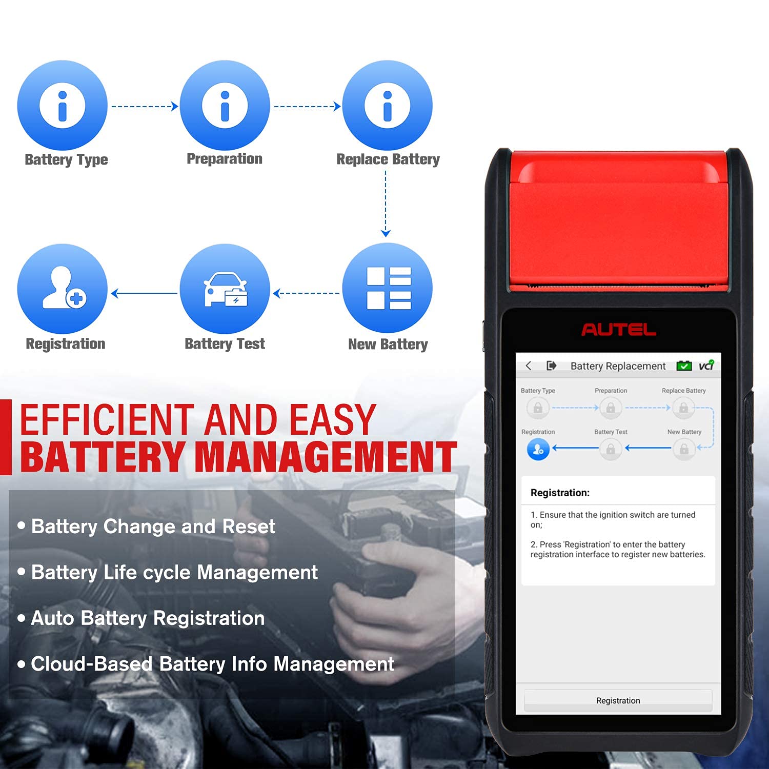 Autel Battery Tester MaxiBAS BT608 (E), 2022 Updated from BT508/ BT506, Autel OBD2 All System Diagnostic Scan Tool, Cold Cranking Analyser