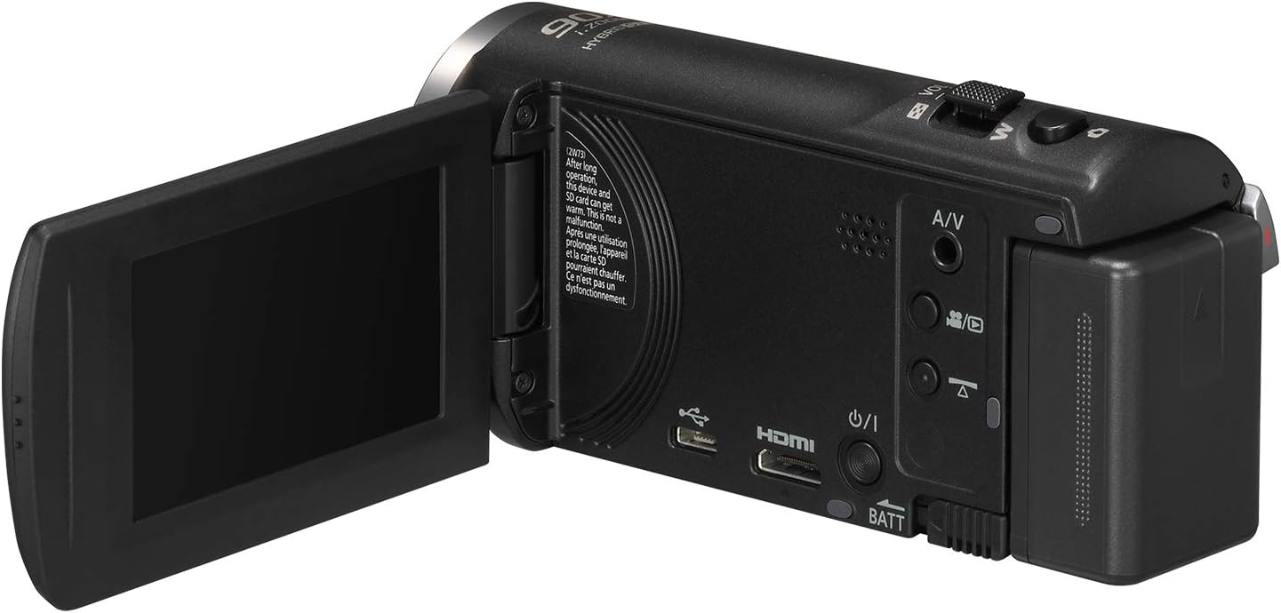 Panasonic Full HD Video Camera Camcorder HC-V180K, 50X Optical Zoom, 1/5.8-Inch BSI Sensor, Touch Enabled 2.7-Inch LCD Display (Black)