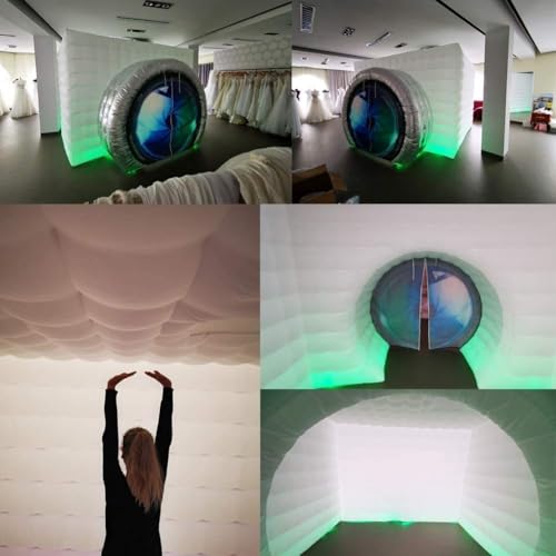 SAYOK Inflatable Party Tent Inflatable Nightclub White Inflatable Camera Photo Booth Enclosure Inflatable Cube Tent for Event, Show, Exhibition, Bars