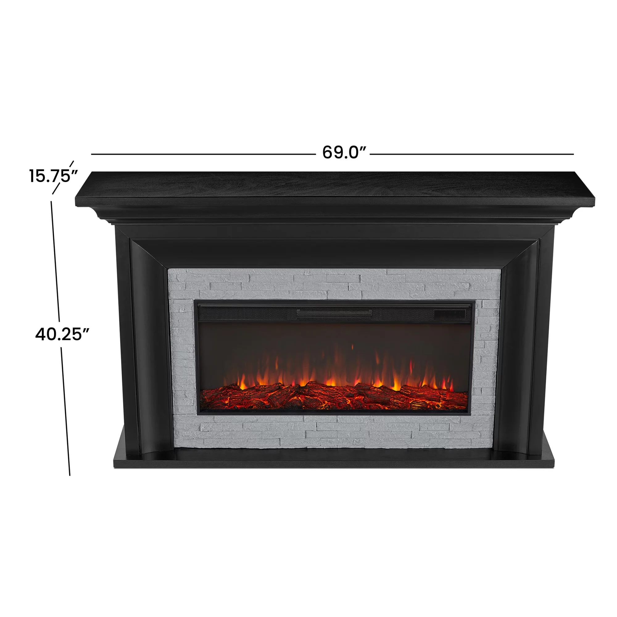 Real Flame 4830E Sonia 69" Wide 5,100 BTU Landscape Electric Mantel Fireplace - White