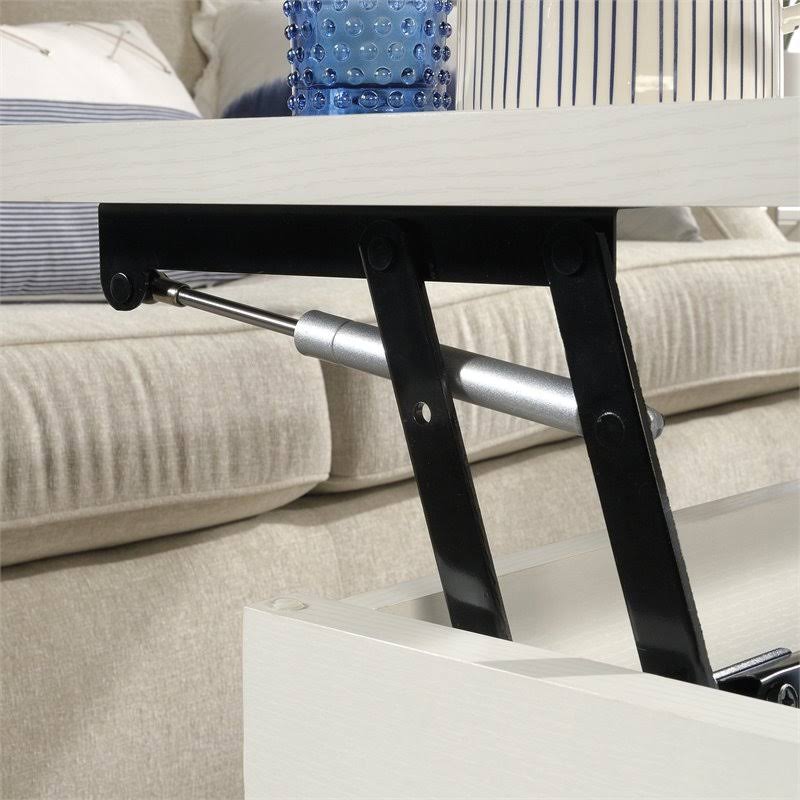 Sauder Vista Key Coastal Wood and Metal Lift-Top Coffee Table in Pearl Oak