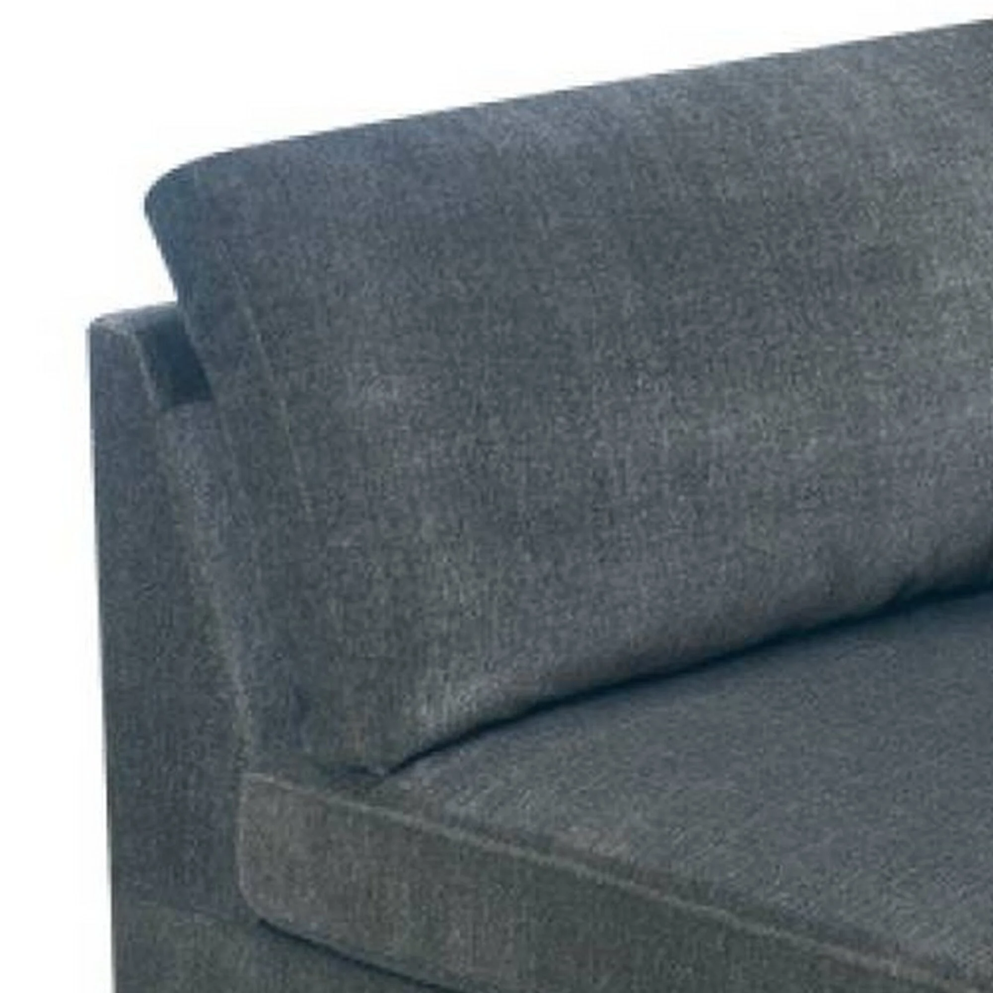 37 Inches Fabric Upholstered Wooden Corner Wedge, Gray