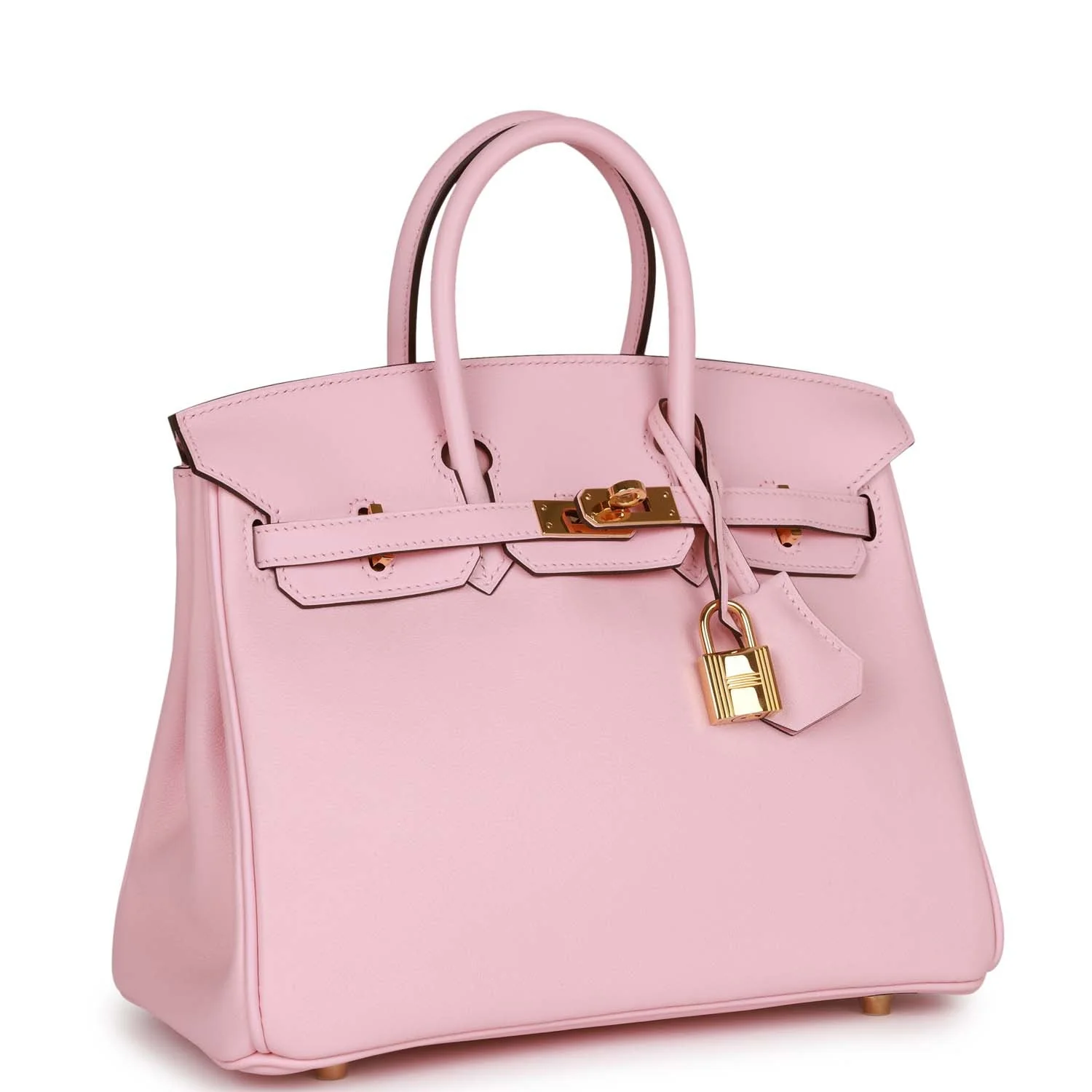 Pre-owned Hermes Birkin 25 Rose Sakura Swift Gold Hardware
