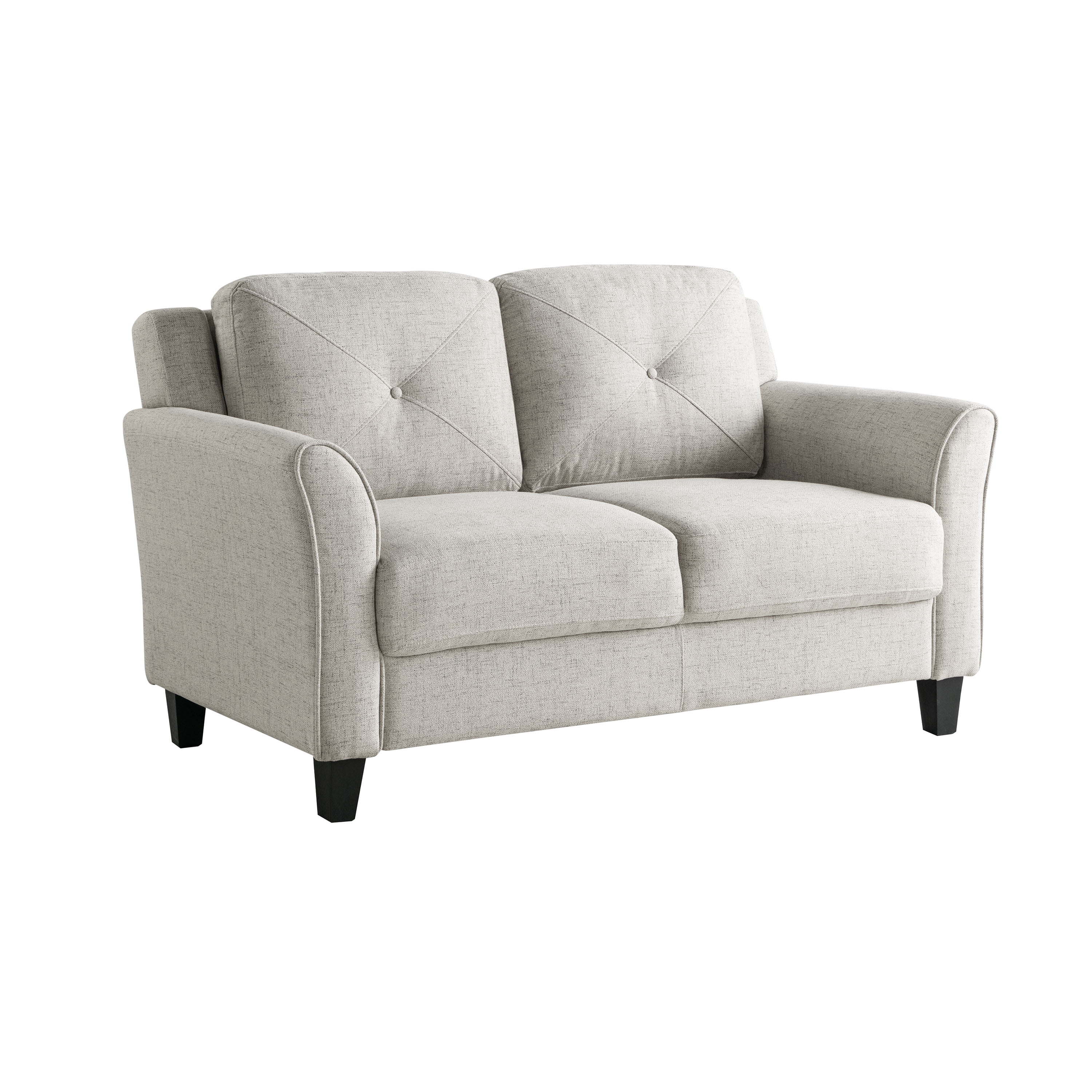 Lifestyle Solutions Taryn Loveseat with Curved Arms, Beige Fabric