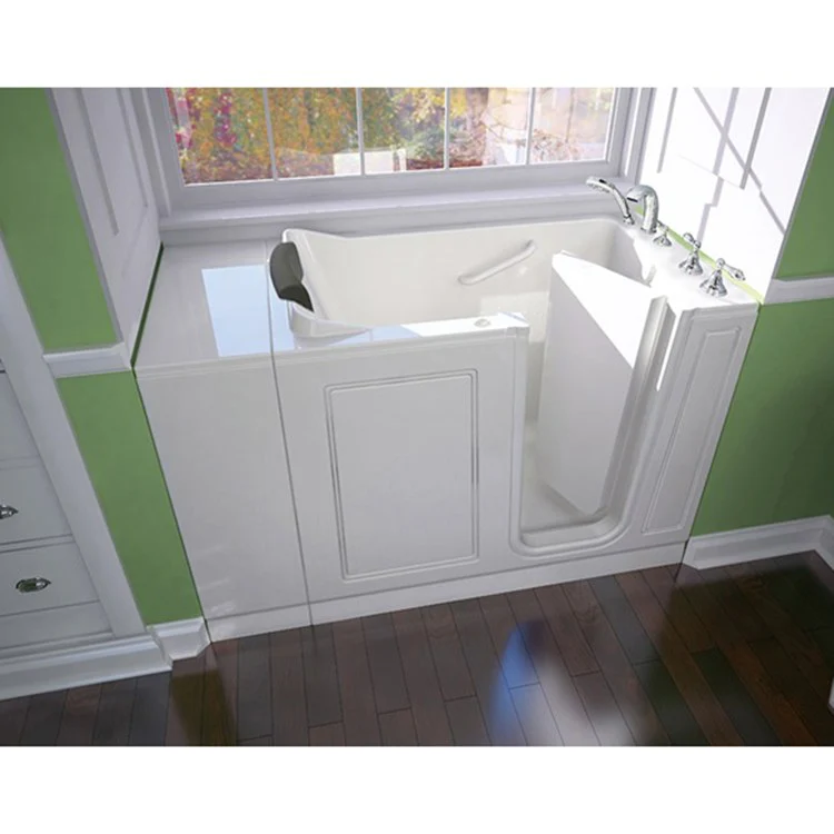 2848 Series 28"W x 48"L Acrylic Walk-In Whirlpool Bathtub with Right-Hand Drain/Faucet