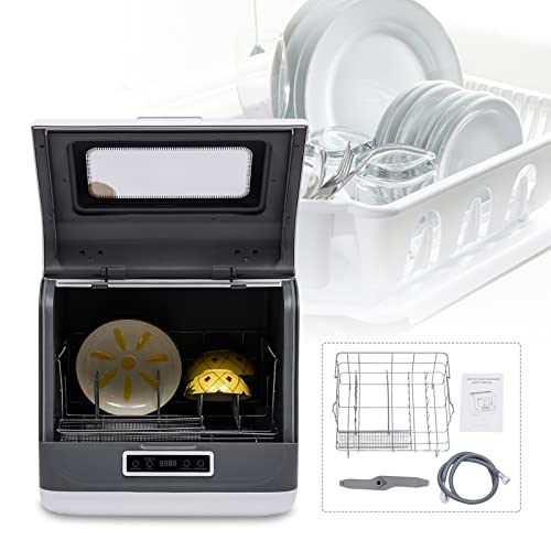Compact Dishwasher 1200W Mini Portable Countertop Dishwasher 3/4 Washing Program Deep Cleaning for Small Apartments, Dorms and RV
