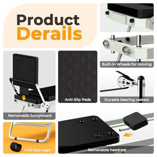 Pro 75" Pilates Reformer Machine with Dual Resistance Springs and Cords, Foldable Pilates Machine Equipment with Jump Board